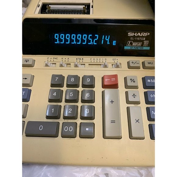 Sharp EL-1197GIII 10 Digit Large Display GT‎ Office Ribbon Printing Calculator - Picture 2 of 9